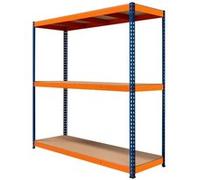 Rayonnage Garage S-Rax - Rangement Industriel Robuste & Ajustable 3 Étages 180 x 180 x 60cm - Capacité 300kg / étage - 100% sans boulons [Pieds en caoutchouc antidérapants & 3 supports transversaux]
