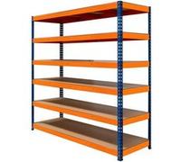 Rayonnage SRax Rangement Industriel 6 Étagères 300kg Garage Stockage Atelier Bleu G