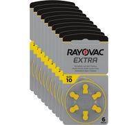 Rayovac 10x Extra Advanced Gr. 10 - Blister de 6 piles pour appareils auditifs PR70 Jaune 24610 10AU-6XEMF