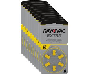 Rayovac 10x Extra Advanced Gr. 10 - Blister de 6 piles pour appareils auditifs PR70 Jaune 24610 10AU-6XEMF