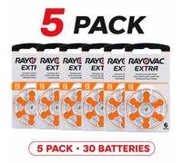 Rayovac 30x Piles Auditives Zink-Luft 13 Extra 13AUX-6XEMF 1,45 V Sans Mercure
