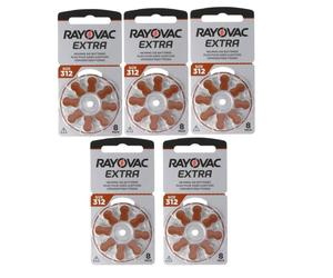 Rayovac 40x Piles Auditives Type 312 PR41 Zinc-Air 1,45V