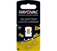 Rayovac 6 piles pour appareils audififs 10 Retail 1,45V 105 mAh
