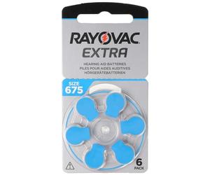 Rayovac 675AUX-6XEMF 675 Extra Advanced 675 Lot de 6 Piles pour appareils auditifs Design 2018 avec Technologie Active Core