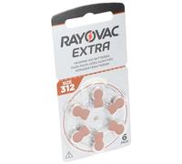 Rayovac Lot de 6 piles pour appareils auditifs H312MF N° 312 PR41 Extra Advanced 180 mAh sous blister