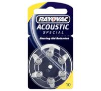 Rayovac pile bouton auditive Acoustic N°10 - Lot de 6