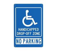 rayprint Panneaux métalliques de signalisation « Stationnement interdit » et « Zone de dépose-minute pour personnes handicapées », panneaux de sécurité, panneaux de signalisation pour la décoration m