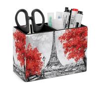 rayprint Porte-Crayons pour Bureau, Motif Tour Eiffel d'automne à Paris, Pot à Crayons en Similicuir, Rangement pour Fournitures de Bureau, Porte-pinceaux de Maquillage, Organisateur de stylos pour l