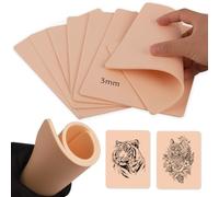 Rayyl Lot de 5 tatouages de 3 mm en silicone souple double face 19 x 14,3 cm Épaisseur 3 mm Pour tatouages débutants et expérimentés