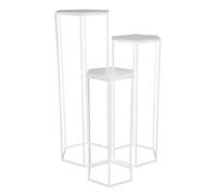 Razza - Lot de 3 Sellettes Gigognes Métal Blanc