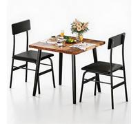 RBFGYIOP Ensemble Table et Chaises 3 Pièces MDF - Table 74,9x74,9x74,9 cm, Charge 99,8 kg, 2 Chaises H 93 cm, Charge 136,1 kg et Hauteur d'Assise 46 cm