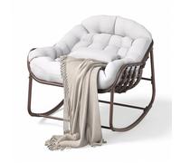 RBFGYIOP Fauteuil Oeuf Jardin Basculant, Rocking Chair Résine Tressée
