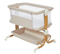 RBFGYIOP Lit bébé 2-en-1 avec Berceau d’appoint - 6 hauteurs réglables - Roues pivotantes 360° - Design Anti-Reflux - Lit de Voyage Portable avec moustiquaire Respirante - pour Nouveau-né 0-6 Mois,