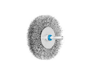 RBU 80x15 Brosse plate sur tige INOX 0,30 mm 6 mm tige