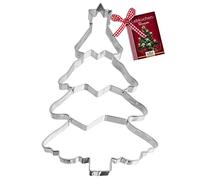 RBV Birkmann Moule XXL 'Sapin de Noël' en Acier Inoxydable, Emporte-pièce à Pain d'Épice, Taille 18,5 cm, avec Gaufrage Intérieur, 1 Pièce