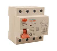 RCCB Interrupteur différentiel pur type F triphasé 63A, 3P+N 4 modules DIN, 30 mA, 6000 A, AC 380 V, IP20