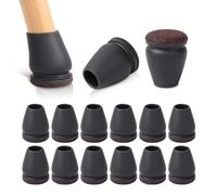 RCHYFEED Protection Pied de Chaise, 24 Pièces Protecteurs de Sol en Silicone Noir, Chaise Protecteurs de Sol en Silicone, Petit Patin de Tampon de Sol pour sols en Bois Dur et carrelage, Ronde16-19mm
