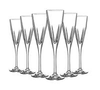 RCR 25555020206 Lot de 6 verres à champagne Fusion, cristal Luxion raffiné, passe au lave-vaisselle, idéal pour des occasions spéciales ou pour les nouveaux propriétaires