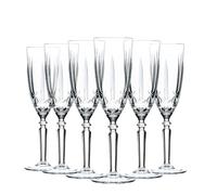RCR Crystal 12x Orchestra Champagne Flûtes Verres Set Cut Glass Stepware 200ml