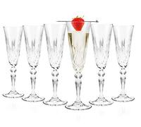 RCR Crystal Melodia Lot de 12 flûtes à champagne, 160 ml, passent au lave-vaisselle, pour divertissement, parfaites pour les anniversaires, les nouveaux propriétaires, pour champagne, mimosas,