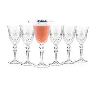 RCR Crystal Melodia Lot de 12 verres à vin de 210 ml, ensemble de dégustation de vin, verres en cristal Luxion, verres à vin de luxe, passent au lave-vaisselle, parfaits pour les