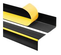 RD-ON Nez de marche autocollant en plastique PVC antidérapant 55 x 40 mm Noir 100 cm