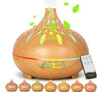 RDDAIPE Ultrasonique Diffuseur D'huiles Essentielles, 500ml, avec 7 LED | Diffuseur Huiles Essentielles, avec Télécommande, Diffuseur Arômes Humidificateur Aromathérapie pour Maison