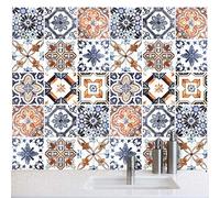RE-COVERTILES - Stickers Carrelage Cuisine et Bain Carreaux Adhésifs en PVC Imperméables Anti-rayures Autocollants Décoratifs Mur Peel and Stick - Modèle 24 Pcs 10x10 cm PS00001 Made in Italy
