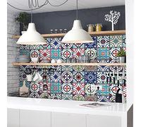 RE-COVERTILES - Stickers Carrelage Cuisine et Bain Carreaux Adhésifs en PVC Imperméables Anti-rayures Autocollants Décoratifs Mur Peel and Stick - Modèle 12 Pcs 15x15 cm PS00036 Made in Italy