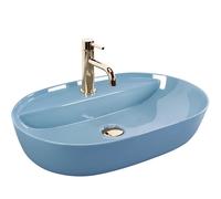 REA AURA 61 VASQUE À POSER OVAL BLEU VASQUE À POSER EN CÉRAMIQUE
