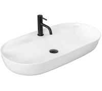 Rea Aura umywalka 81x41 cm owalna nablatowa biała REA-U2541
