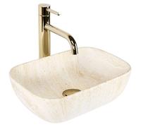 REA BELINDA MINI VASQUE À POSER RECTANGLE BEIGE VASQUE À POSER EN CÉRAMIQUE