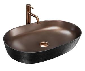 REA CLEO 61 VASQUE À POSER OVAL CUIVRE BROSSÉ NOIR VASQUE À POSER EN CÉRAMIQUE
