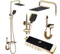 Rea Colonne de Douche avec thermostat ROB Gold Système de Douche en Laiton Pour Salle de Bain (Or)