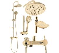 Rea Colonne de Douche LUIS GOLD SET de SALLE de BAIN Système de Douche en Laiton Pour Salle de Bain (Or)