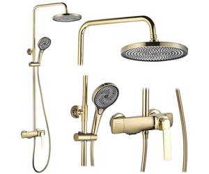 Rea Colonne de douche REBEL GOLD Système de douche en laiton pour salle de bain (Or)