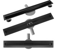 Rea Drain linéaire Neox Slim pro black 60 Caniveau de Douche en Acier Inoxydable Siphon Sol d'évacuation pour Salle de Bain Drain De Plancher Douche (Noir mat)