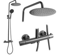 Rea Drop ensemble de douche mural avec thermostat avec douche pluie graphite REA-P7623