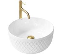 Rea Galaxy lavabo 40x40 cm ronde à poser blanc brillant REA-U0640
