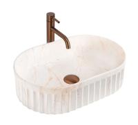 Rea - Vasque À Poser - Georgia Ovale - Ceramiche Sanitarie - Beige - 55,5x35x14,5 cm