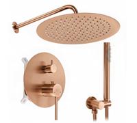 Rea - Kit de salle de bain encastré Js-7029Brg + boîte, laiton, tête en céramique