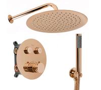 Rea Lungo ensemble de douche encastré avec thermostat avec douche pluie cuivre REA-P6968