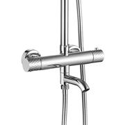 Rea Lungo kit baignoire-douche mural avec thermostat avec douche pluie chrome REA-P5961