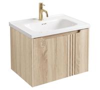 Rea Meuble De Salle De Bain Avec Lavabo Db86-60l-3 Light 60cm