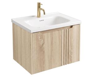 Rea Meuble De Salle De Bain Avec Lavabo Db86-60l-3 Light 60cm
