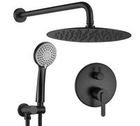 Rea Ontario ensemble de douche encastré avec douche pluie noir REA-P5501