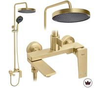 Rea Prime kit baignoire-douche mural avec douche pluie doré REA-P7624
