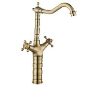 Rea Robinet de cuisine/de lavabo Rustico antique gold Mitigeur Salle de Bain en Laiton Chaude et Froide Réglable Robinet de Lavage à la Main (doré)