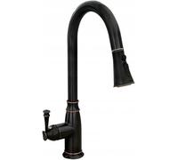 Rea ROBINET DE CUISINE DECO OLD BLACK HAUT Mitigeur évier de Cuisine en Laiton Chaude et Froide Réglable monocommande Pivotant à 360° (noir mat)