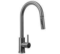 REA Robinet de Cuisine Fresh Titane Brossé Mitigeur Évier avec Douchette Extractible 360° 39,5 cm
